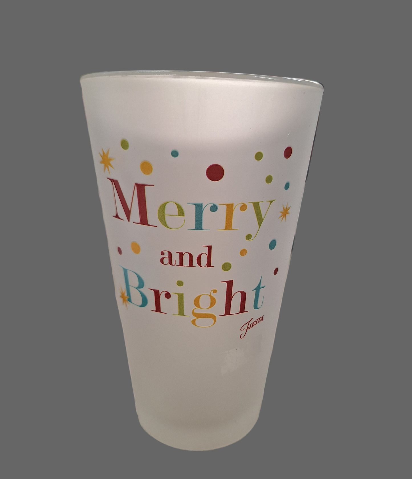 Fiesta Merry and Bright Cooler Glass Holds 16 oz
