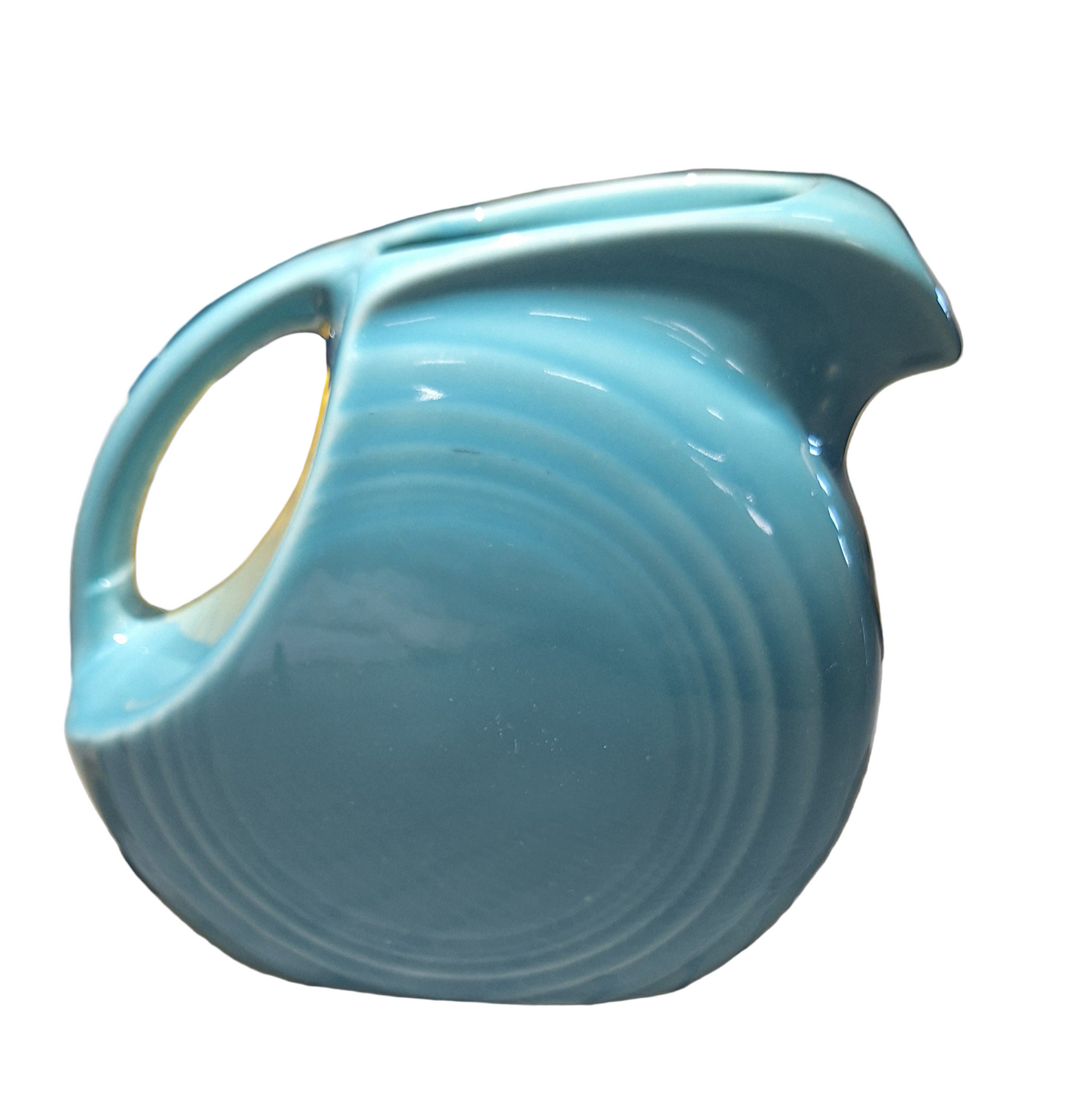 Fiesta Turquoise Small Disk Pitcher Holds 28 oz.