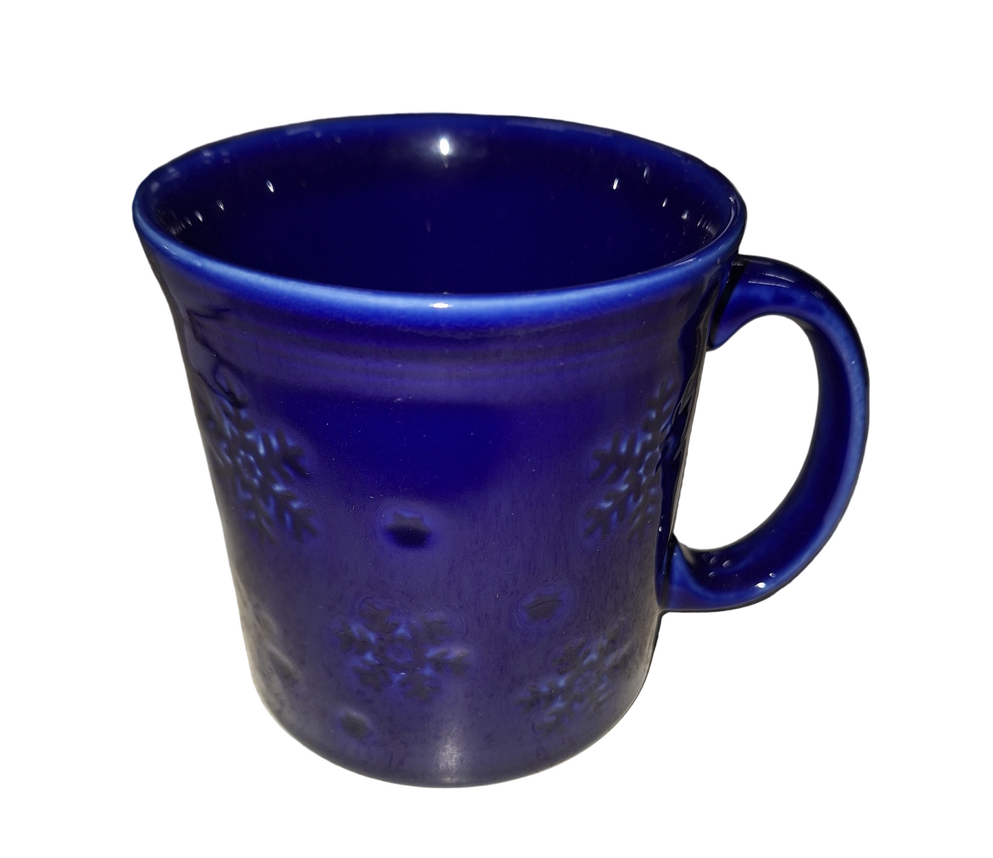 Fiesta Twilight Embossed Snowflake Java Mug Holds 12 oz