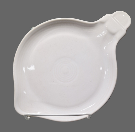 Fiesta White Ornament Shaped Plate 8 3/4 in