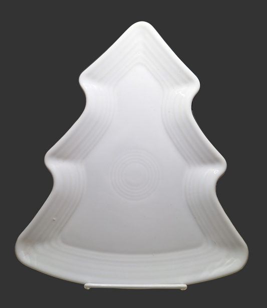 Fiesta White Christmas Tree shaped plate