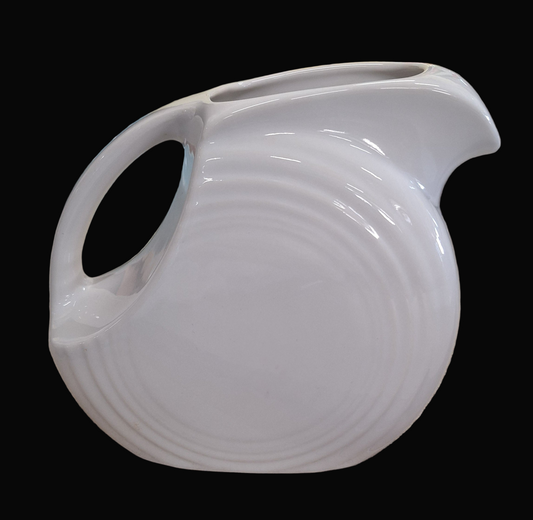 Fiesta White Small Disk Pitcher Holds 28 oz